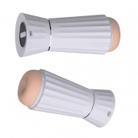 Реалистичный мастурбатор в колбе с функцией всасывания, вибрацией и ВОЛШЕБНОЙ КНОПКОЙ - фото - 3