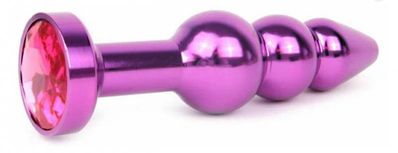 Анальный стимулятор Anal Jewelry Plugs, фиолетовый, 113 мм х 22, 25, 29 мм - фото - 1