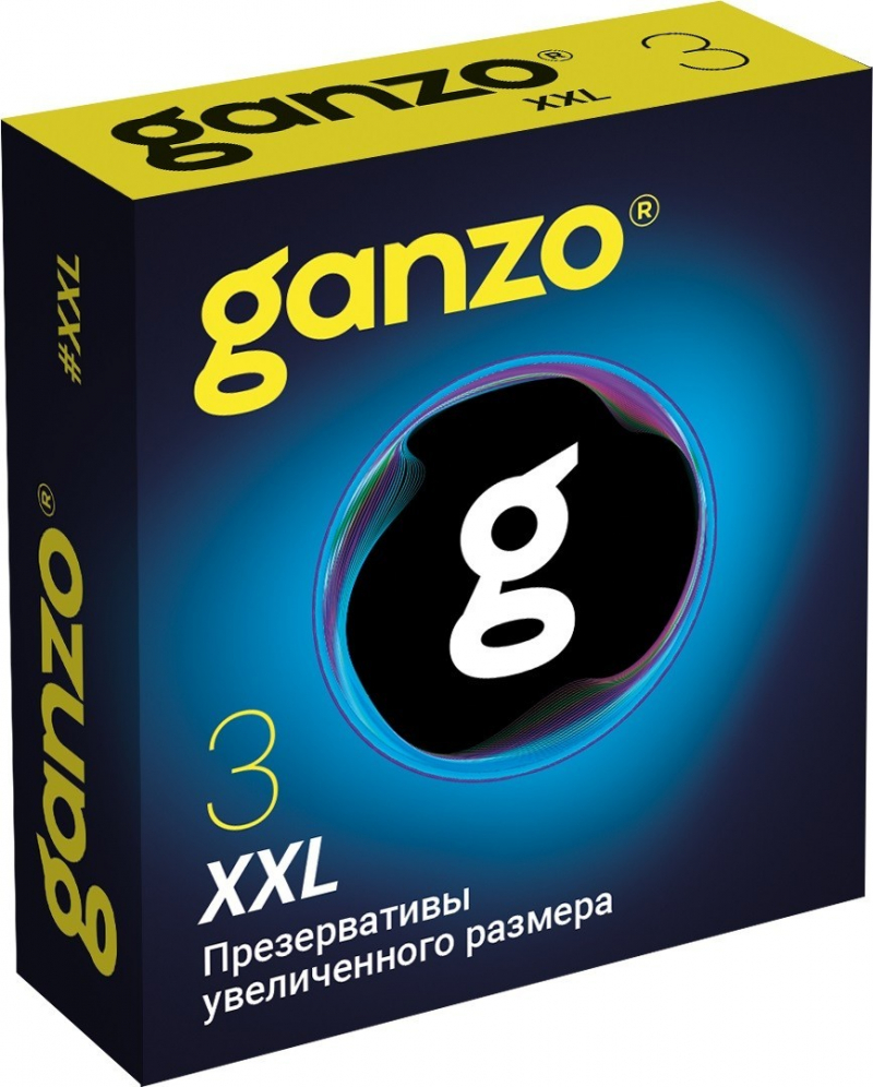 ПРЕЗЕРВАТИВЫ GANZO XXL №3 BLACK EDITION (увеличенного размера) - фото - 1