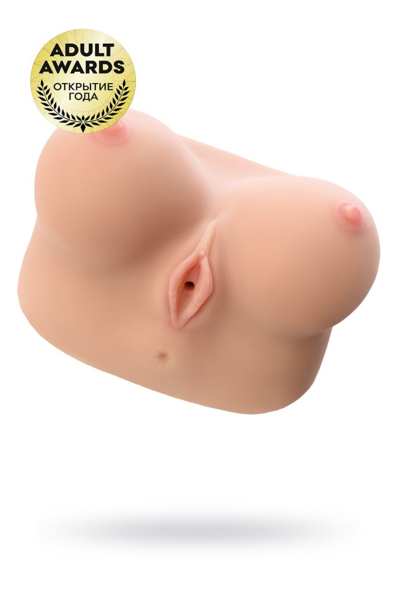 Мастурбатор реалистичный KOKOS Juliana Breast с вибрацией и ротацией, TPR, телесный, 20 см - фото - 5