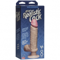 Вибромассажер реалистик 8 с мошонкой на присоске The Realistic® Cock Vibrating 8” - White - фото - 2