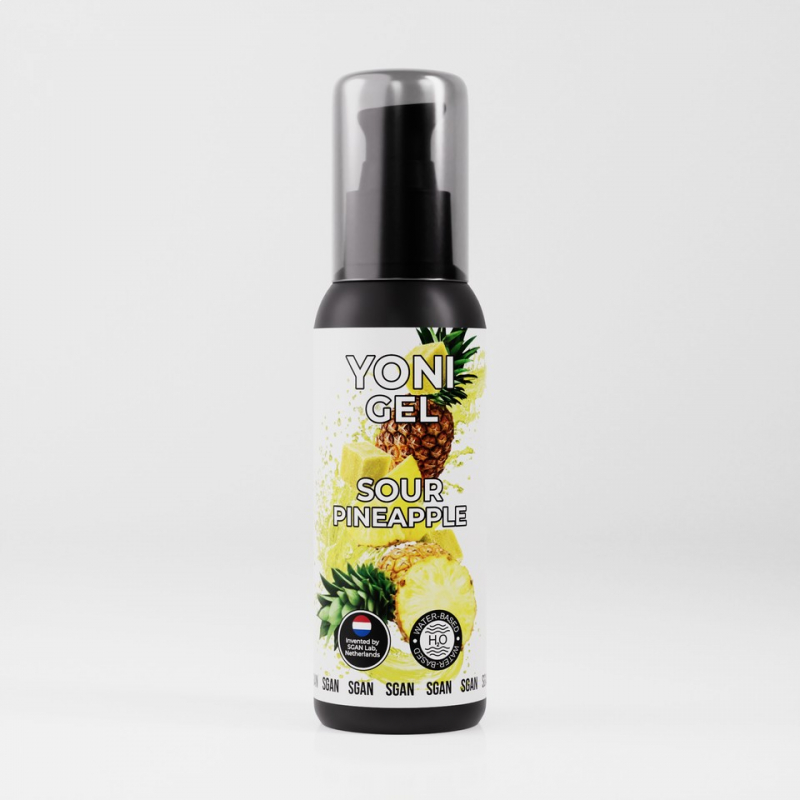 Лубрикант для орального секса SGAN YONI GEL со вкусом кислого ананаса, 100 мл - фото - 1