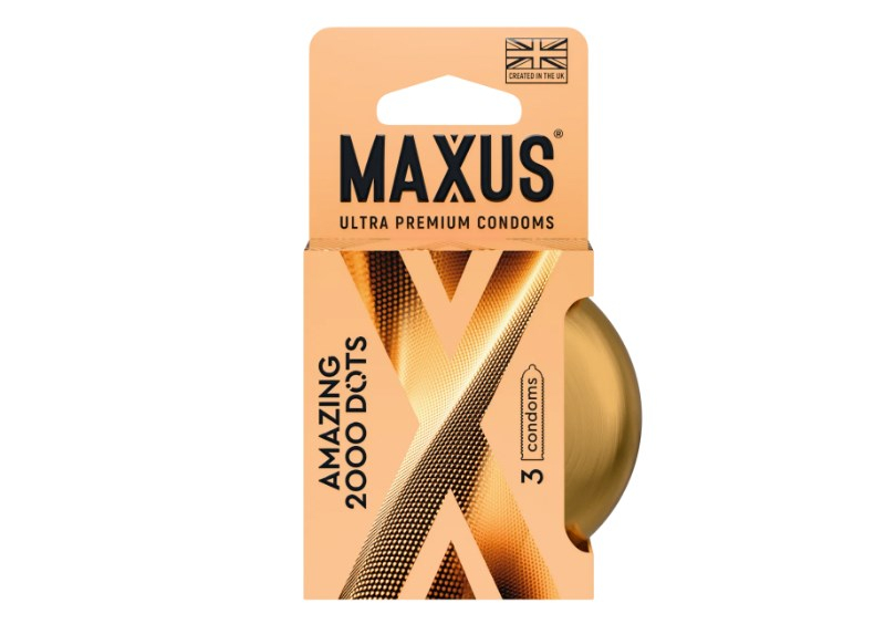 Презервативы MAXUS 2000 Amazing Dots №3 в железном кейсе, точечные, 3 шт - фото - 1