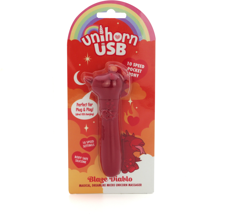 Вибропуля Unihorn USB - Blaze Diablo, красный - фото - 2