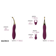 Beatrice двусторонний вибратор со сменными клиторальными насадками - фото - 4