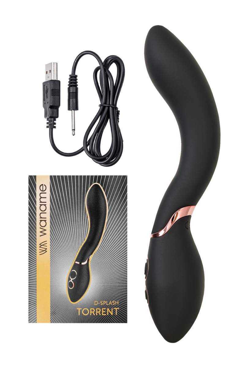 Нереалистичный вибратор WANAME D-SPLASH Torrent, силикон, черный - фото - 5