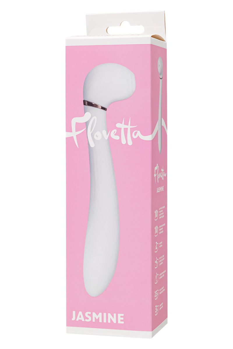 Вибратор с вакуумной стимуляцией Flovetta JASMINE, силикон, белый, 23 см - фото - 4