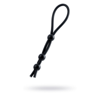 Лассо на пенис A-Toys by TOYFA Leatt с тремя бусинами, силикон, черный - фото - 3