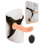 Страпон с вибрацией и пультом управления 14 см, Ø 4 см - фото - 1