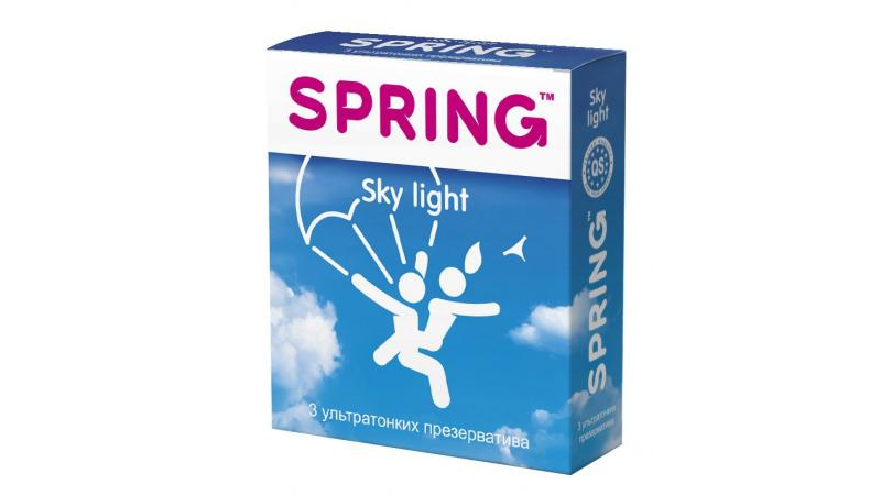 Ультратонкие презервативы SPRING SKY LIGHT - 3 шт - фото - 1