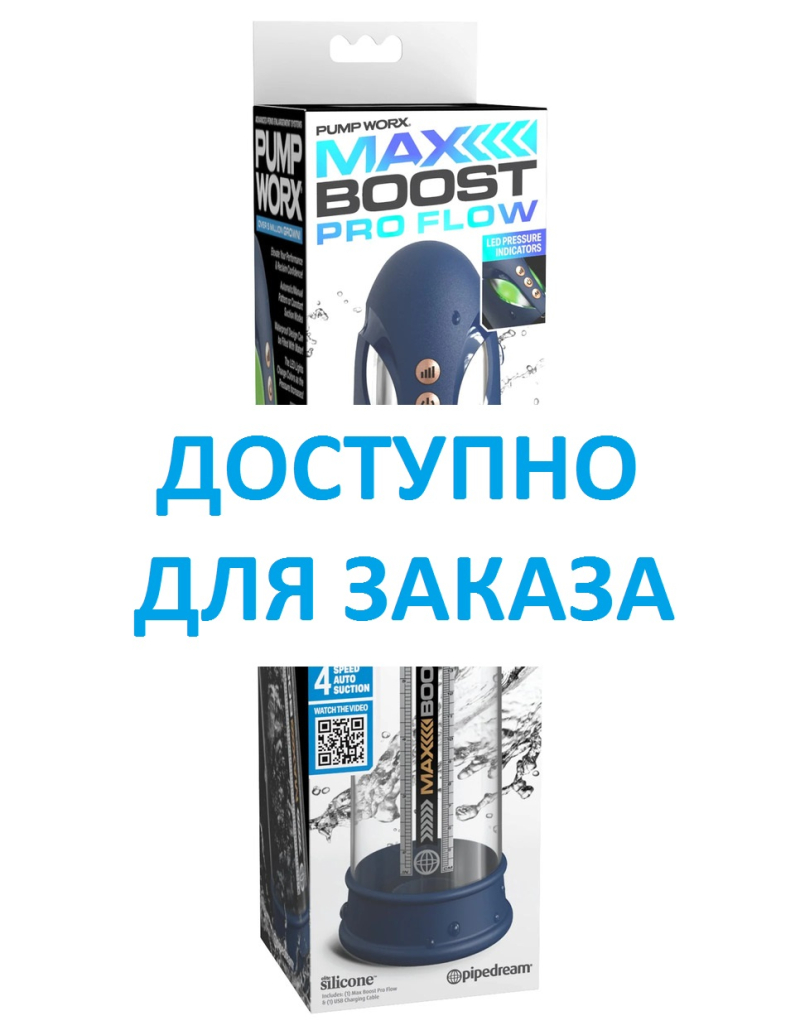 (ПРЕДЗАКАЗ) Помпа вакуумная автоматическая мужская Max Boost Pro Flow, синяя/белая - фото - 7