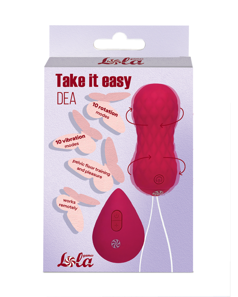 Вращающиеся виброшарики на пульте Take it Easy Dea Wine Red - фото - 4