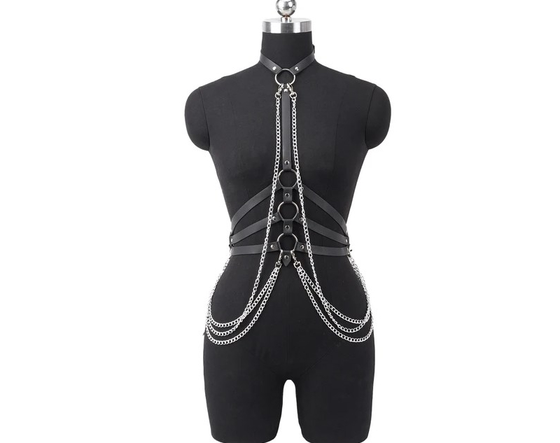 Портупея с цепями универсальная s-xl - фото - 1