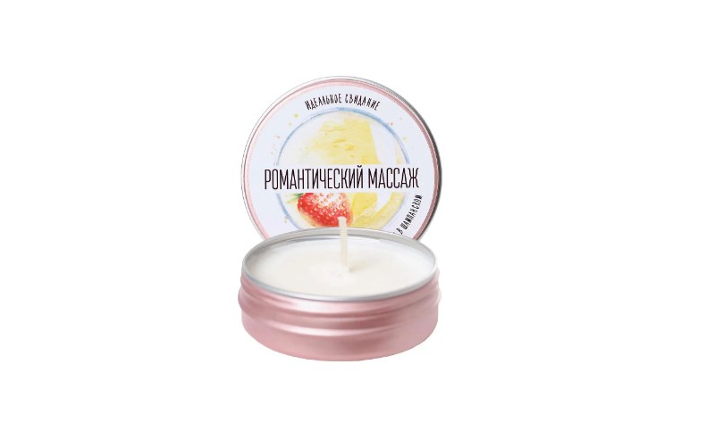 Массажная свеча Yovee by Toyfa Романтический массаж клубника в шампанском, 30 г - фото - 3