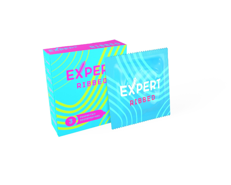 ПРЕЗЕРВАТИВЫ EXPERT RIBBED № 3 (РЕБРИСТЫЕ) NEW, 3 штуки - фото - 1