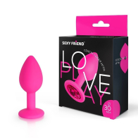 ВТУЛКА АНАЛЬНАЯ фуксия, цвет кристалла рубиновый, силикон, L 73 мм, D 30 мм - фото - 1