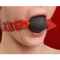 Кляп красный с шариком из латекса - фото - 1