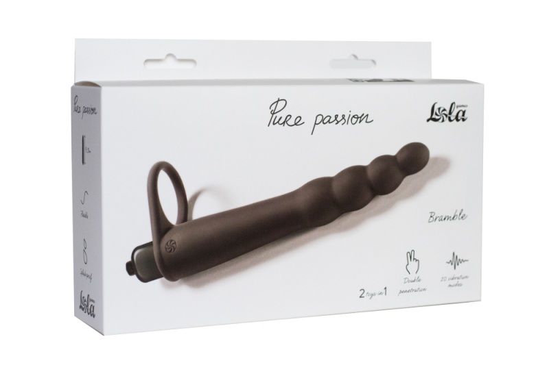 Вибронасадка для двойного проникновения Pure Passion Bramble black - фото - 2