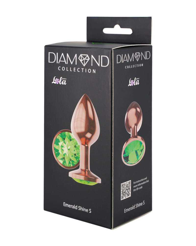 Анальная Пробка Diamond Emerald Shine S Розовое Золото - фото - 2