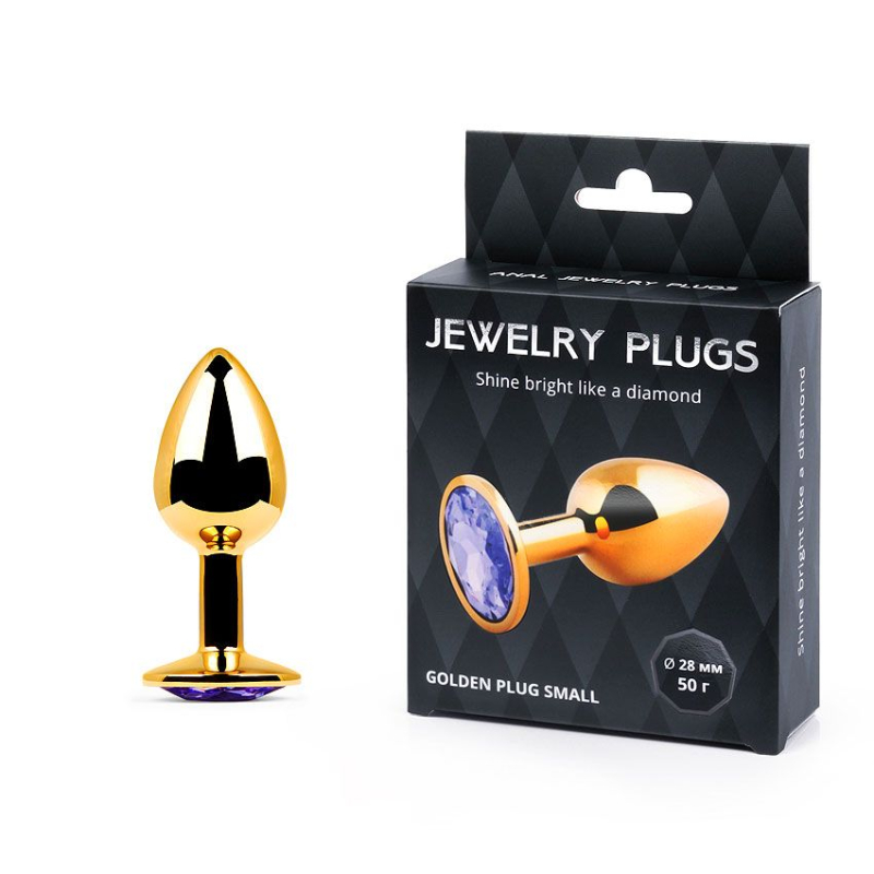 GOLDEN PLUG SMALL (втулка анальная) цвет кристалла светло-филетовый, L 72 мм, D 28 мм - фото - 1