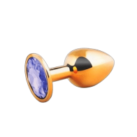 GOLDEN PLUG SMALL (втулка анальная) цвет кристалла светло-филетовый, L 72 мм, D 28 мм - фото - 2