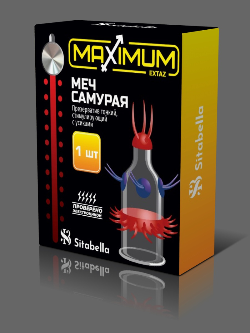 Презерватив латексный Exstaz Maximum Меч самурая (усы) 1 штука - фото - 1