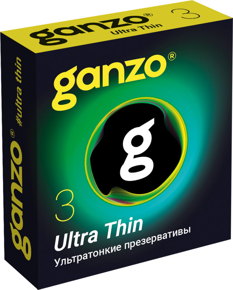 ПРЕЗЕРВАТИВЫ GANZO ULTRA THIN №3 BLACK EDITION (ультратонкие), 3 шт - фото - 1