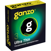 ПРЕЗЕРВАТИВЫ GANZO ULTRA THIN №3 BLACK EDITION (ультратонкие), 3 шт - фото - 1
