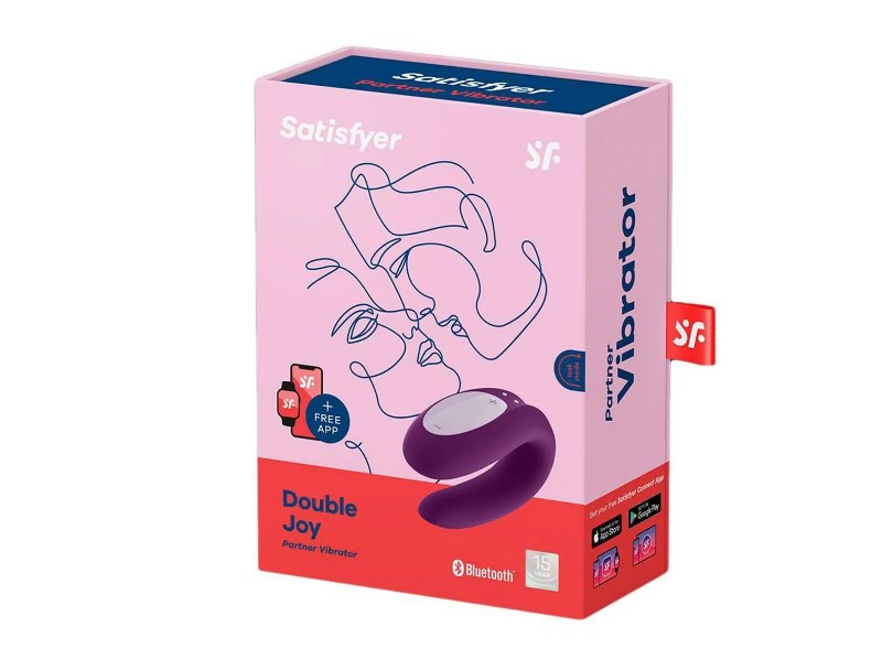 Вибратор для пар Satisfyer Double Joy, фиолетовый - фото - 1