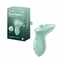 Вибратор с движущимся шариком Satisfyer Exciterrr, силикон, зеленый - фото - 1
