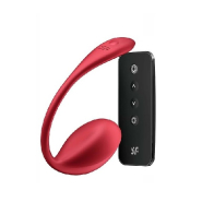 Виброяйцо Satisfyer Shiny Petal Connect App с пультом ДУ, красный, 7,5 см - фото - 3