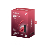 Виброяйцо Satisfyer Shiny Petal Connect App с пультом ДУ, красный, 7,5 см - фото - 1