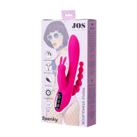 Тройной вибростимулятор JOS SPANKY, силикон, розовый, 21 см - фото - 2