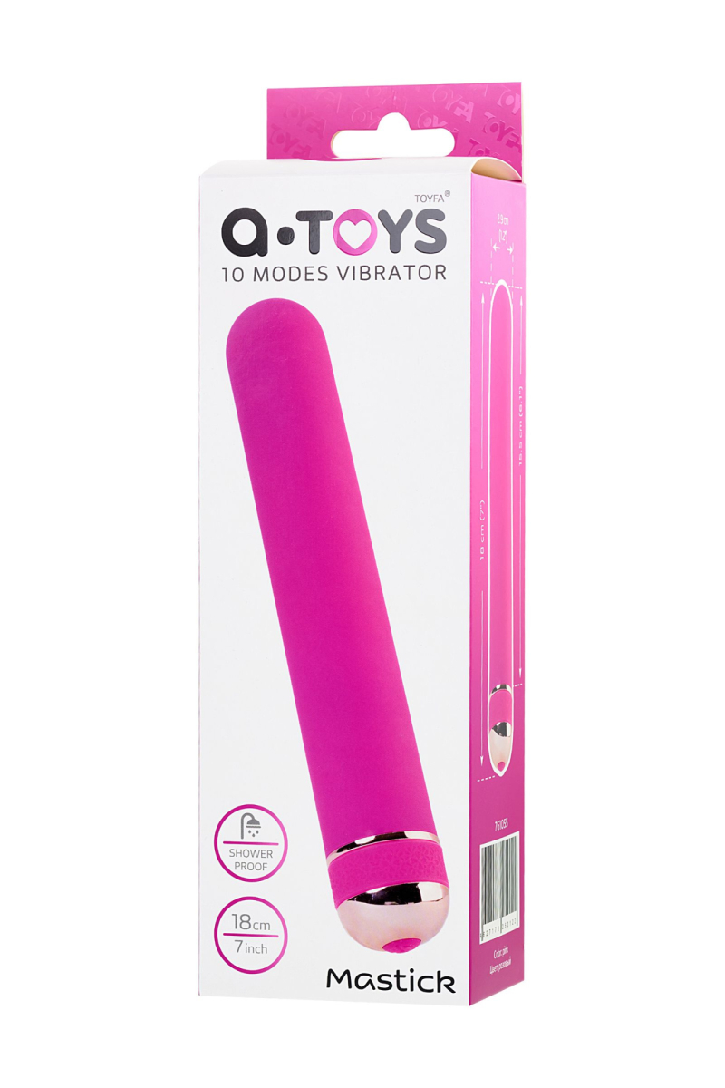 Нереалистичный вибратор A-Toys by TOYFA Mastick, ABS пластик, розовый, 18 см - фото - 3