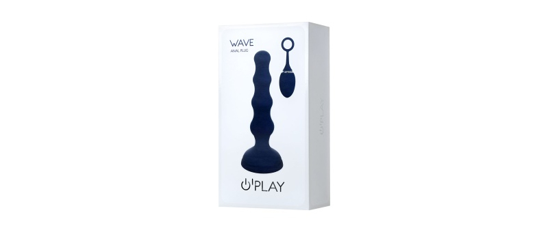 Синяя анальная вибровтулка OPlay Wave с пультом ДУ - 15,5 см - фото - 2