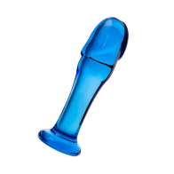 Анальная втулка из стекла от Sexus Glass, цвет голубой - фото - 2