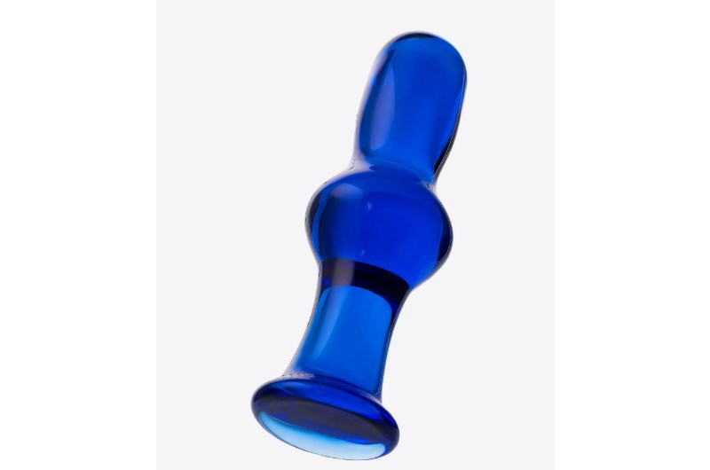 Анальная втулка Sexus Glass, стекло, синяя, 13,5 см, Ø 4,5 см - фото - 1