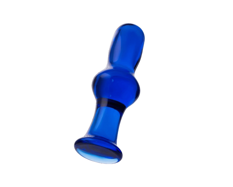 Анальная втулка Sexus Glass, стекло, синяя, 13,5 см, Ø 4,5 см - фото - 2