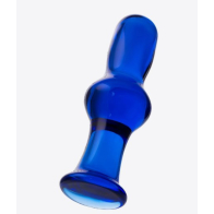 Анальная втулка Sexus Glass, стекло, синяя, 13,5 см, Ø 4,5 см - фото - 1