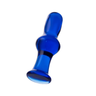 Анальная втулка Sexus Glass, стекло, синяя, 13,5 см, Ø 4,5 см - фото - 2