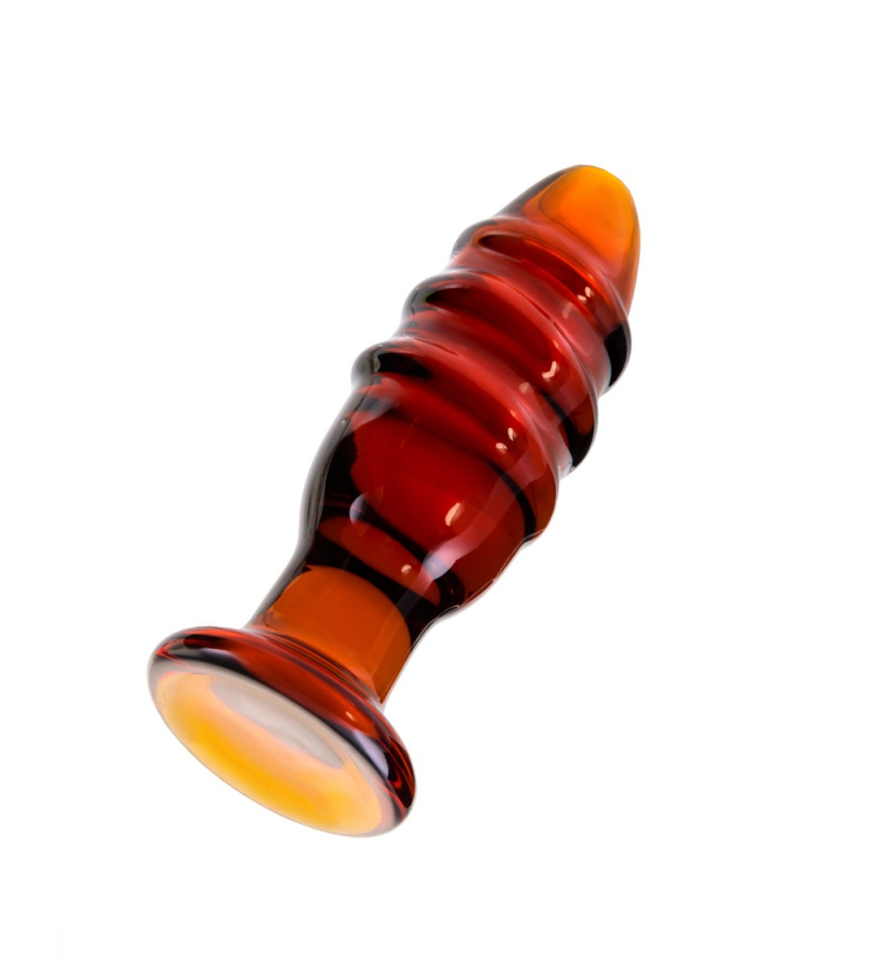 Анальная втулка Sexus Glass, стекло, коричневая, 12,5 см, Ø 4 см - фото - 2