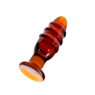Анальная втулка Sexus Glass, стекло, коричневая, 12,5 см, Ø 4 см - фото - 2