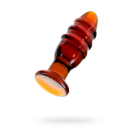 Анальная втулка Sexus Glass, стекло, коричневая, 12,5 см, Ø 4 см - фото - 1