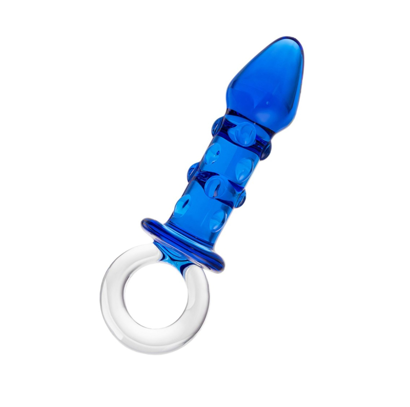 Анальная втулка из стекла sexus glass синяя 16 на 3.5 - фото - 2
