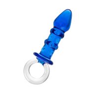 Анальная втулка из стекла sexus glass синяя 16 на 3.5 - фото - 2