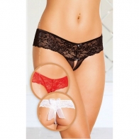 Трусики женские с бантиком сзади черные, р. S/M - фото - 1