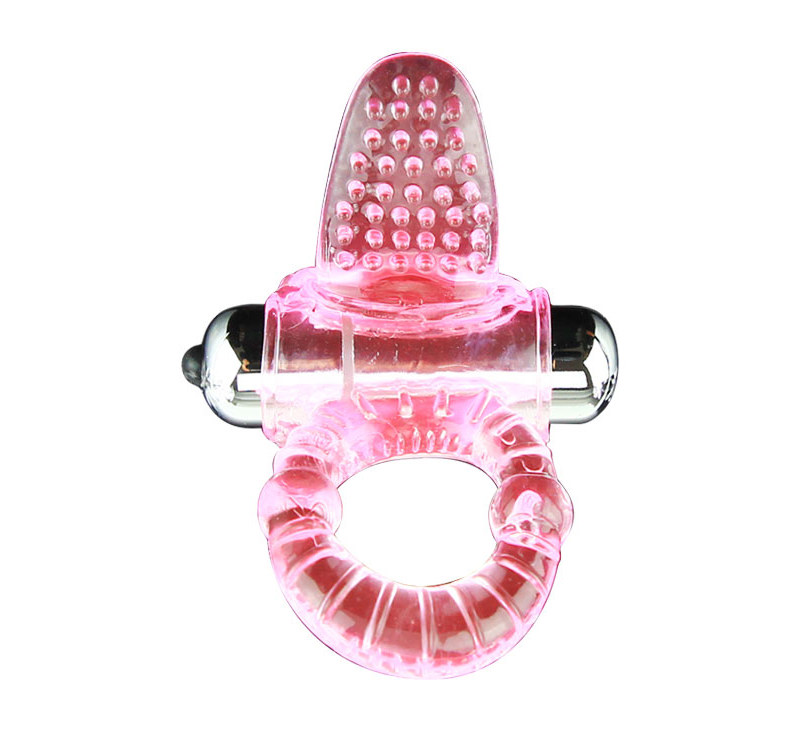 Кольцо эрекционное с вибрацией розовое - фото - 5