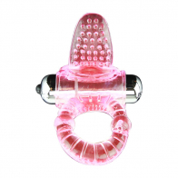 Кольцо эрекционное с вибрацией розовое - фото - 5