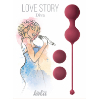 Набор вагинальных шариков "Love Story Diva" бордовый - фото - 3