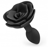 Анальная пробка-украшение "Цветок" черная - фото - 3